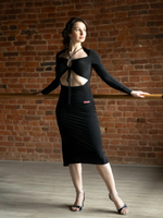 Юбка для танго со сборкой и разрезом