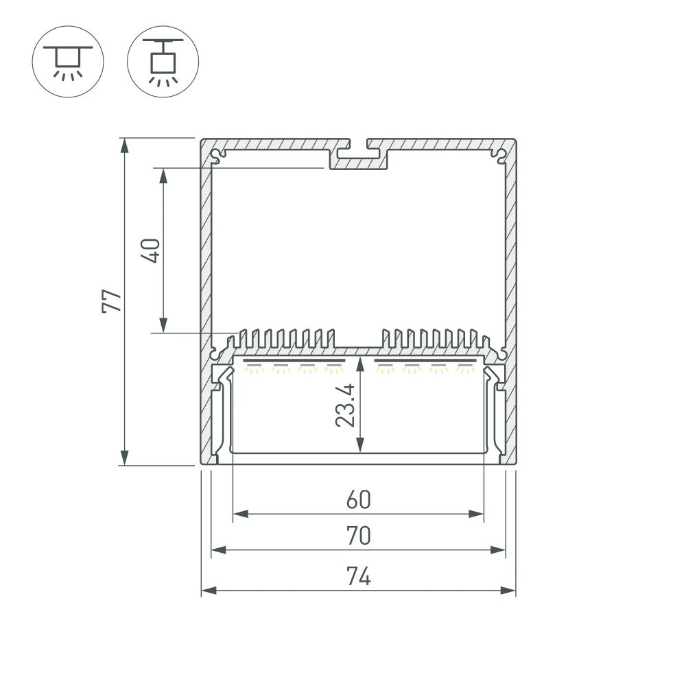 Профиль SL-LINE-7477-2000 BLACK (Arlight, Алюминий) 029939