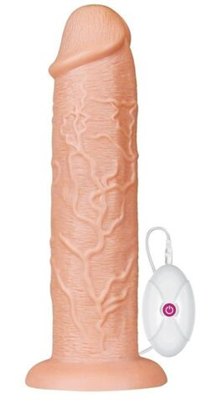Телесный вибратор-гигант 11 Inch Realistic Long Vibrating Dildo - 28 см. (Цвет: телесный)