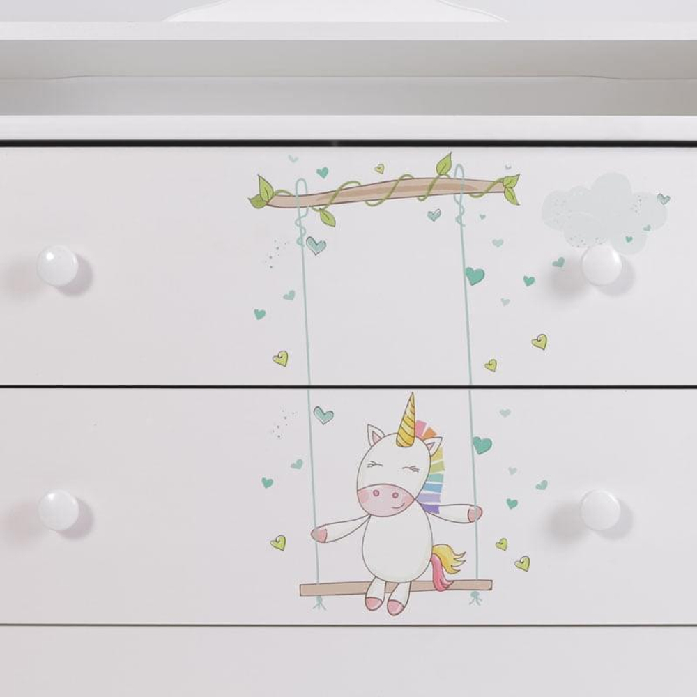 Комод "Фортуна" 4 ящ (арт. 47) ЛДСП 800/4 "Единороги"