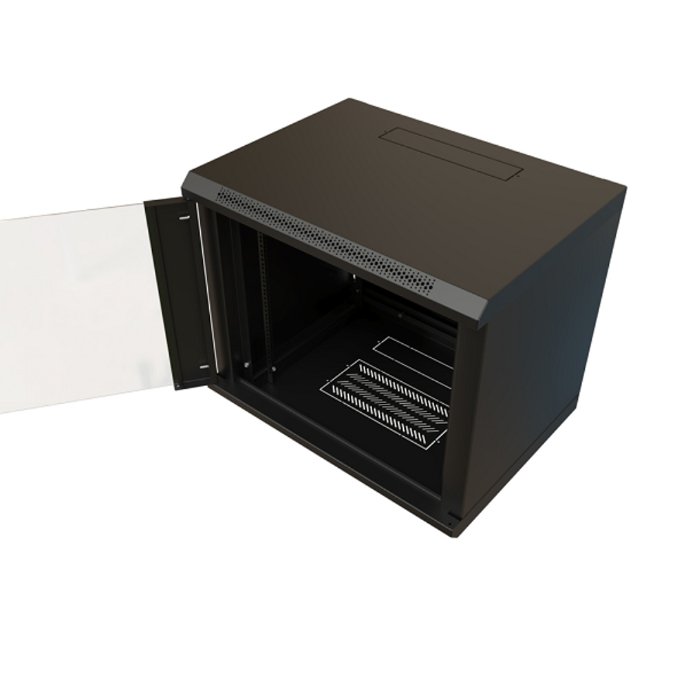 Шкаф настенный 19", 12U WRLine WR-TW-1266-GP-RAL9004