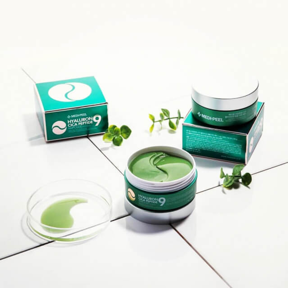 Успокаивающие гидрогелевые патчи с пептидами Medi-Peel Hyaluron Cica Peptide 9 Ampoule Eye Patch