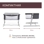 Детская кроватка Chicco Next2Me Twin Magnet Grey