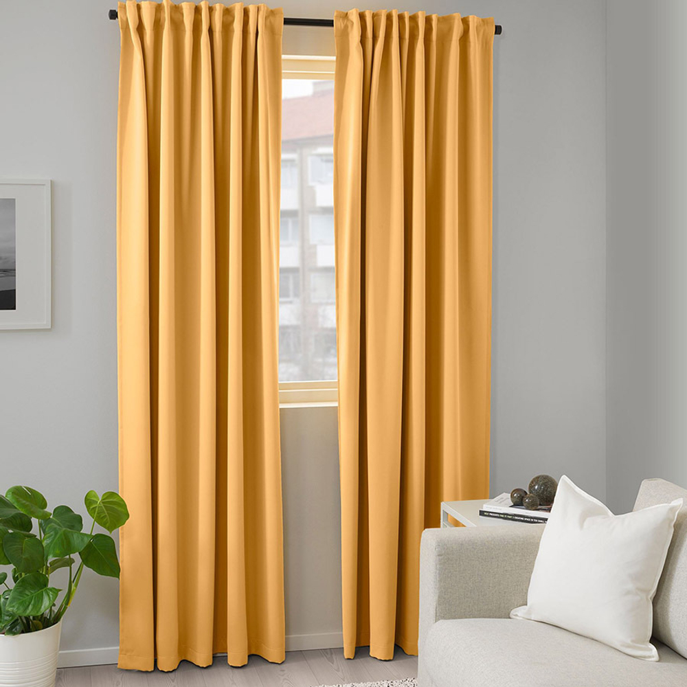 MAJGULL комплект штор Блэк-Аут 145*300 2шт, желтый