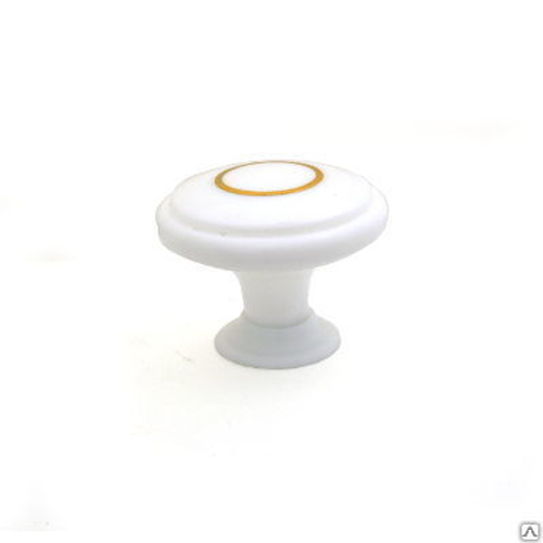 Ручка-кнопка Башкирия РДП-01-1 белая золотое кольцо / 2356