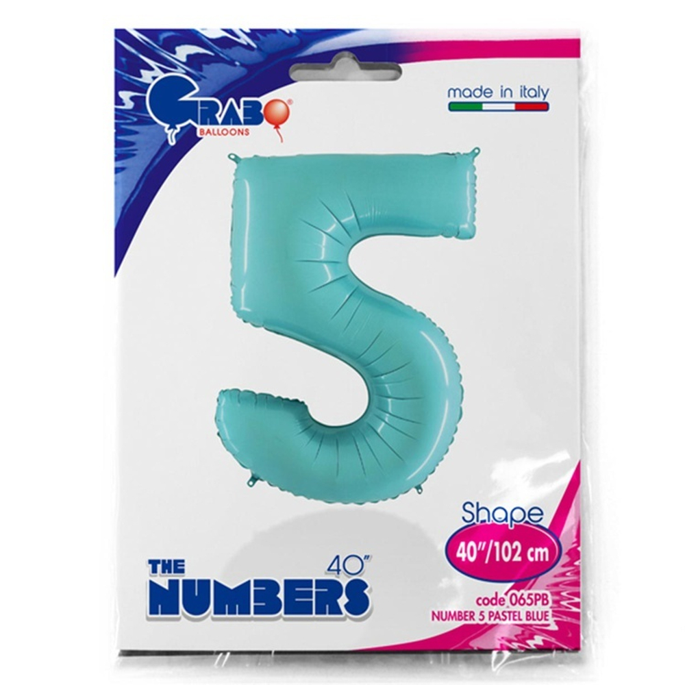 Цифра "5" голубой