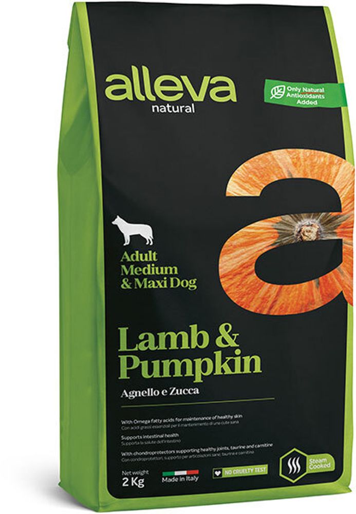 Alleva Natural Lamb &amp; Pumpkin Medium/Maxi, сухой (2 кг)