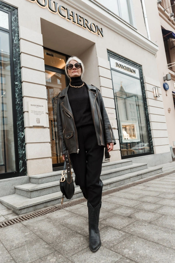 Косуха ретро коричневая oversize