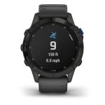 Спортивные наручные часы Garmin Fenix 6 Pro Solar черный с серым ремешком 010-02410-11