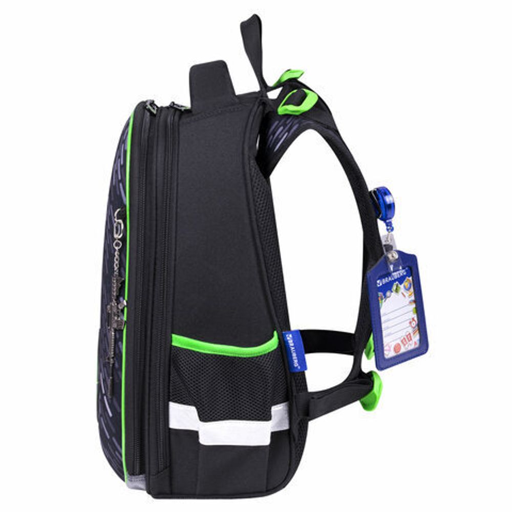 Ранец BRAUBERG PREMIUM, 2 отделения, с брелком, "Gunsight", 38х29х16 см, 271357