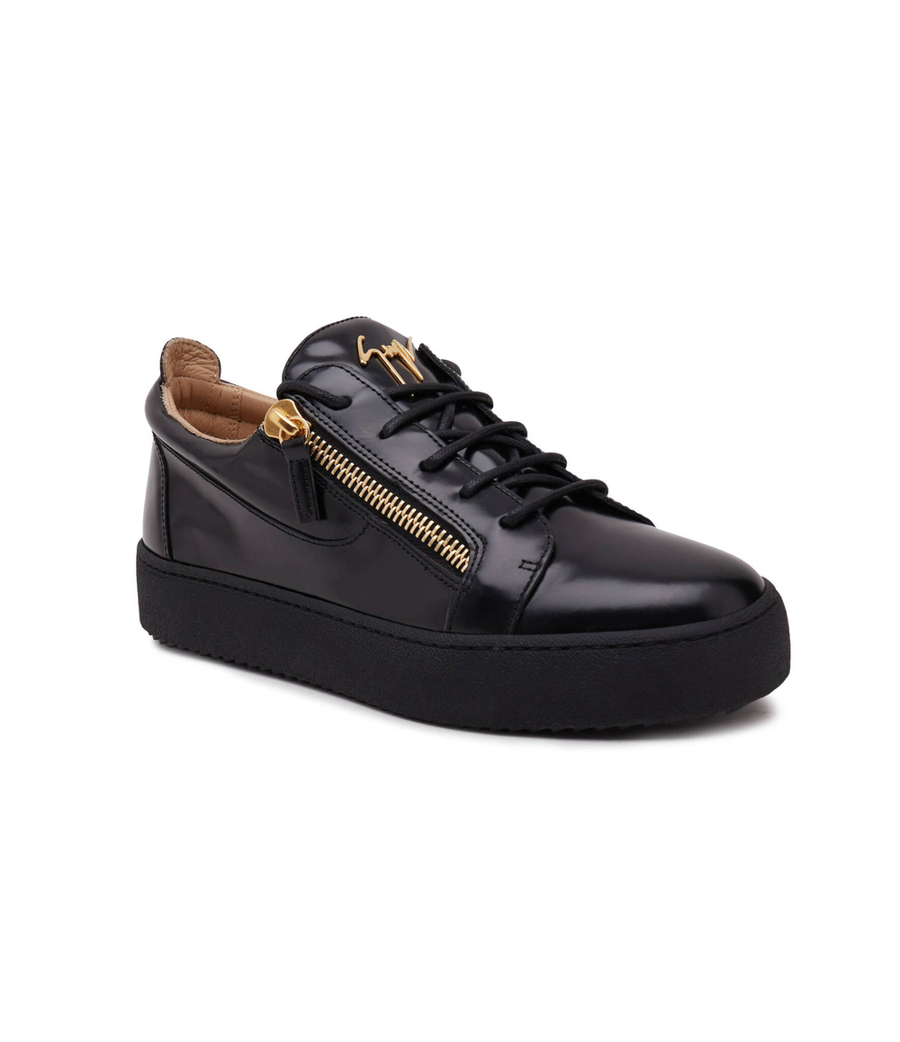 Кожаные кроссовки logoball Giuseppe Zanotti - черный(RM40033)