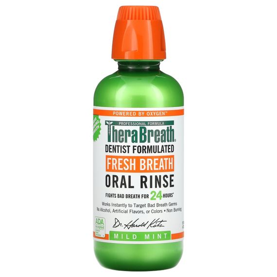 Ağız yaxalayıcısı TheraBreath, Fresh Breath, Oral Rinse, Mild Mint, 16 fl oz (473 ml)