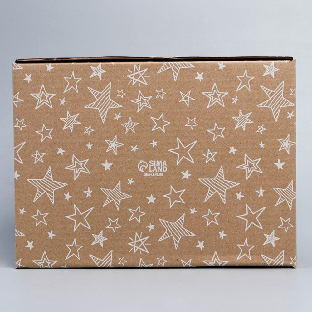 Коробка сборная «Звёзды», бурый, 27 х 21 х 9 см