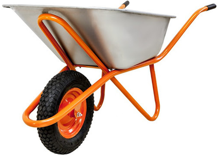 Тачка строительная двухколесная, усиленная, объем 140 л, 230 кг, колесо 15х6.00-6 Denzel