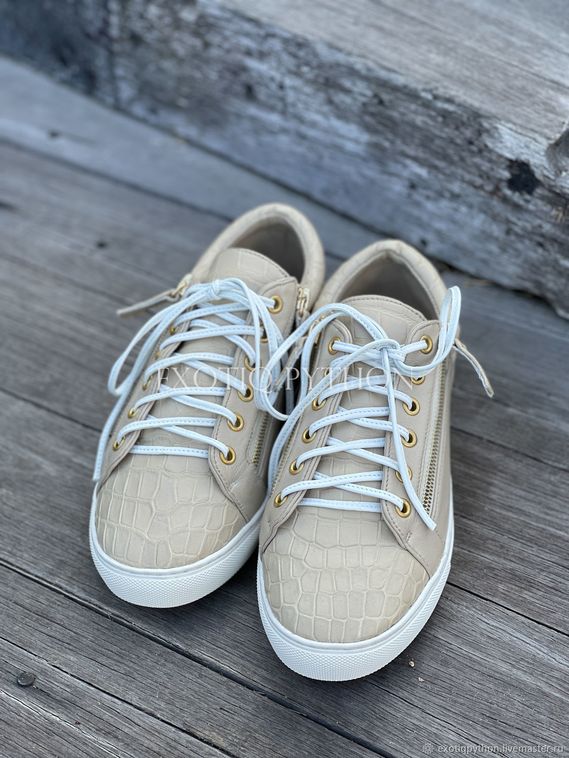 Кеды из кожи крокодила и кожи ягнёнка SH-172