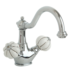 Смеситель для раковины Migliore Olivia 19016 Белый/декор платина/хром купить