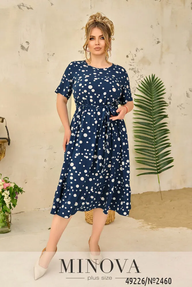 Платье 2460-темно-синий Minova