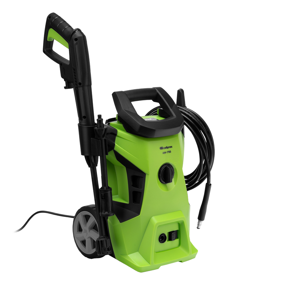 Моечная машина высокого давления АМ-1700, 1700 Вт, 130 бар, 350 л/ч, колёсная// Сибртех