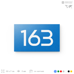 Номер на дверь 163, табличка на дверь для офиса, квартиры, кабинета, аудитории, склада, голубой 120х70 мм, Айдентика Технолоджи