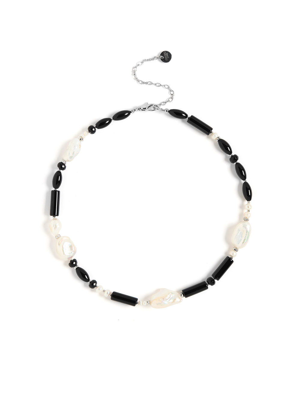 Чокер "Chess queen" с черным агатом Silver