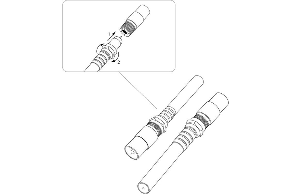 Переход F-гнездо на штекер ТВ REXANT 100 шт 05-4303