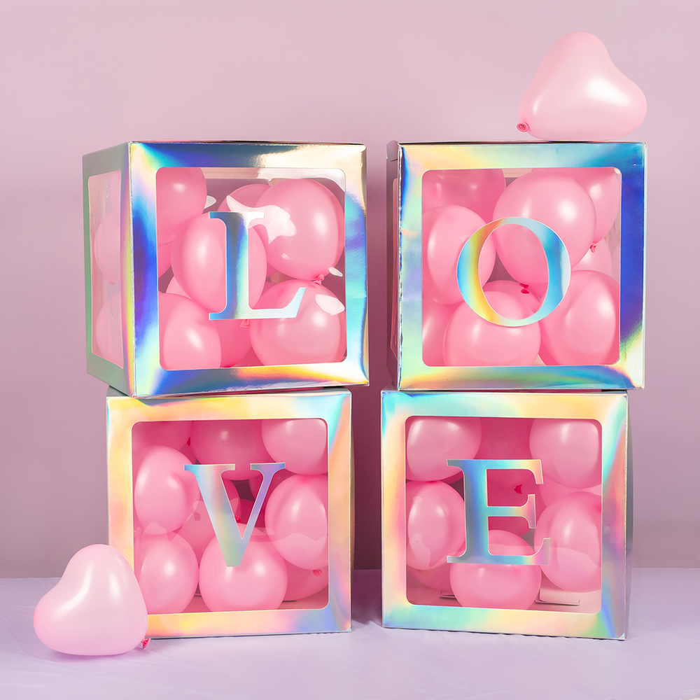 Декоративные коробки для воздушных шаров со словом Love