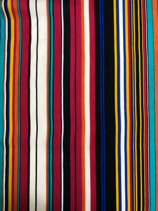 Марлевка жатка принт, вискоза полоска разноцветная