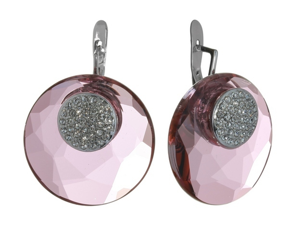"Мегаритис" серьги в родиевом покрытии из коллекции "Bubbles" от Jenavi с английским замком
