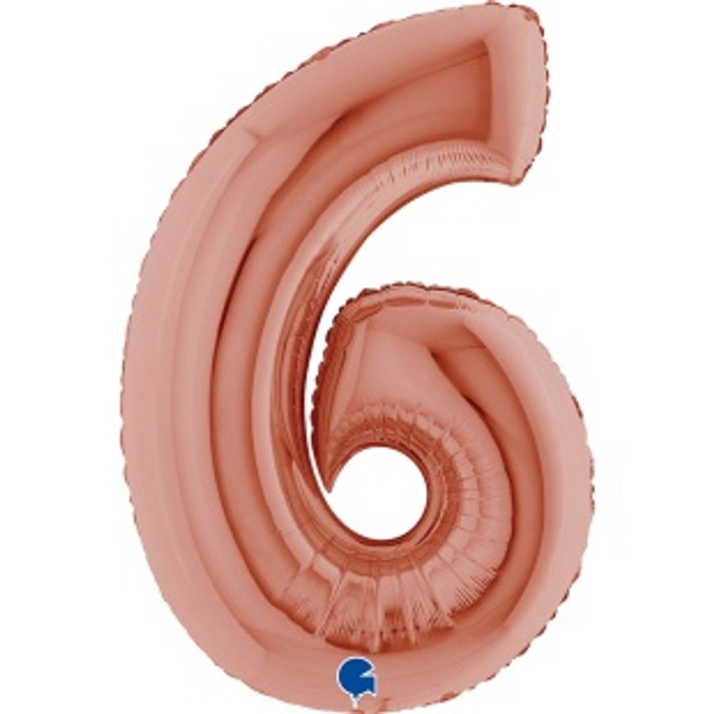 G Шар 40'' / 102 см "Цифра 6" Розовое Золото (БГ-60)