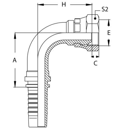 Фитинг DN 20 BSP (Г) 3/4 (90)