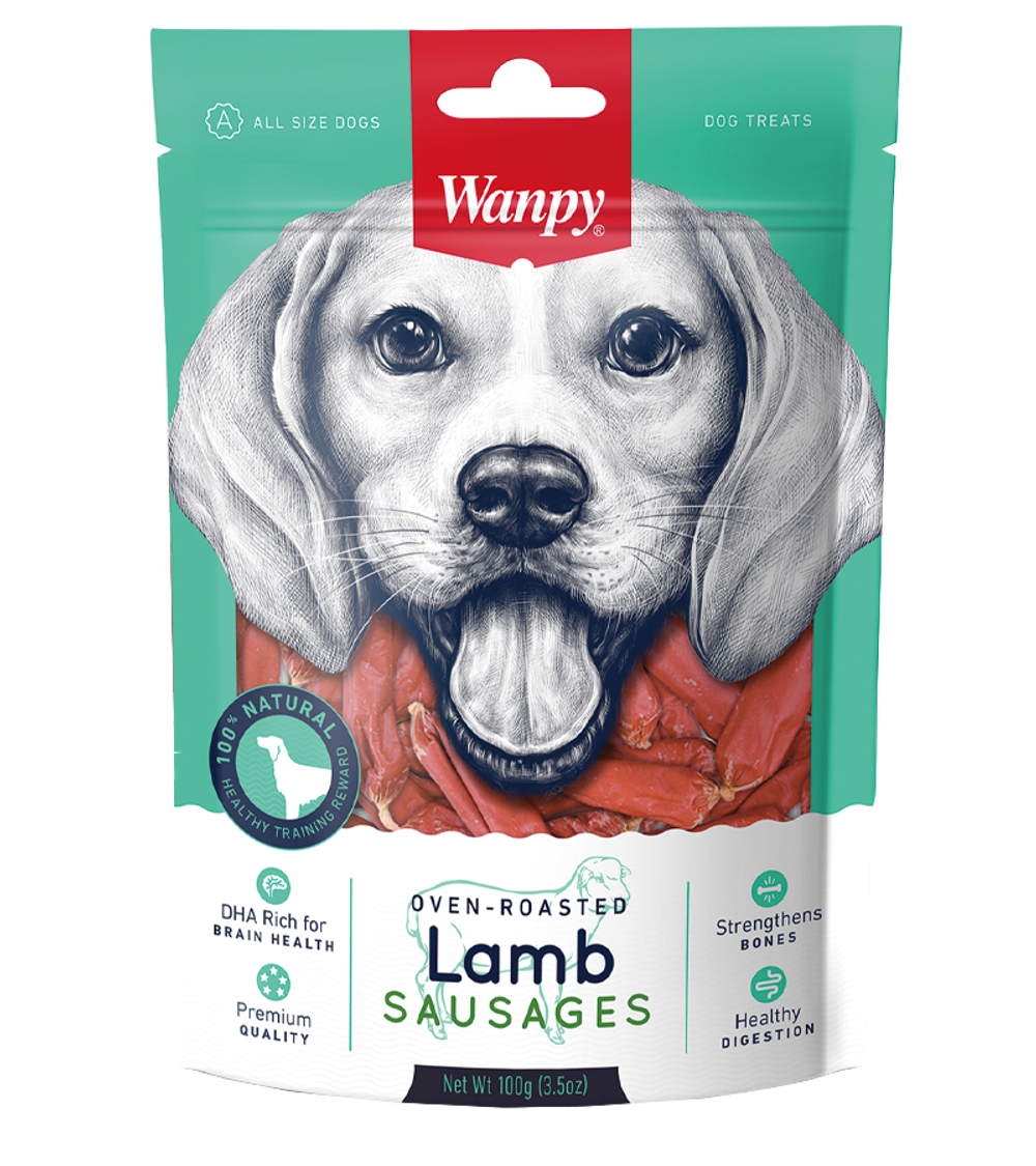 Wanpy Dog Лакомство для собак Сосиски из мяса ягненка, 100гр