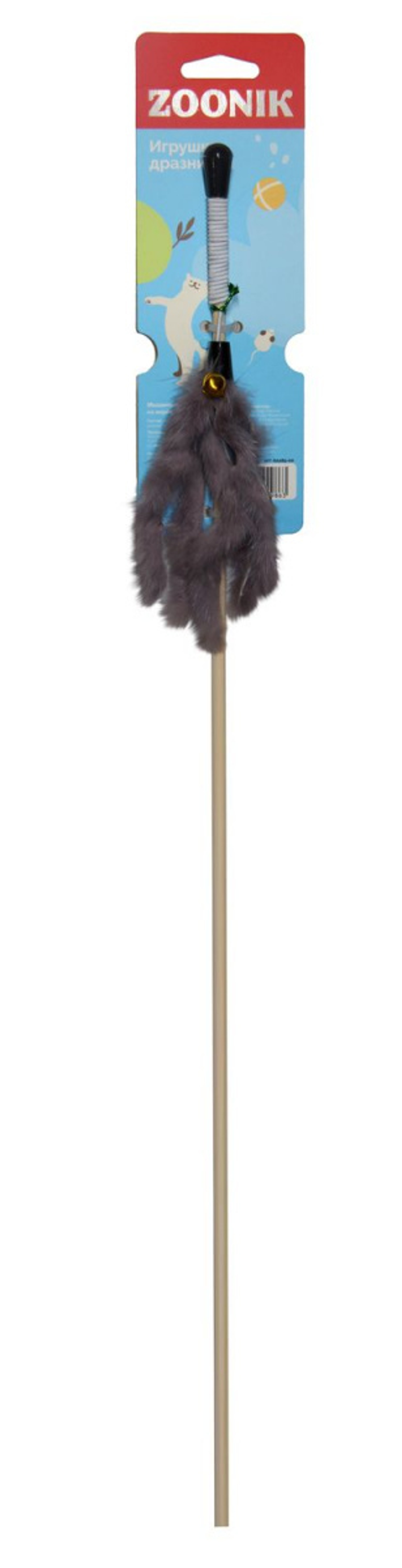 ZOONIK Дразнилка для кошек "Мышиные хвосты на веревке", 50 см