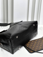 Сумка Louis Vuitton Carry All Dark черная кожаная на плечо