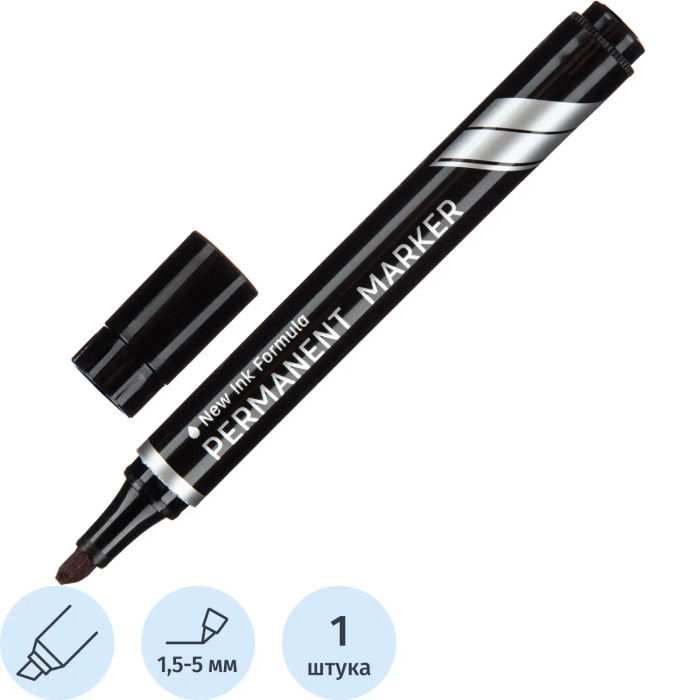 Маркер перманентный Deli Think 1,5-5 мм черный скош.нак.EU10120