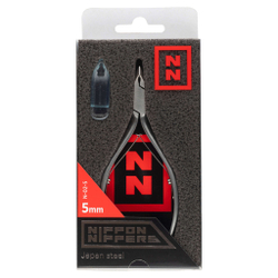 NN_N-02-5 Nippon Nippers. Кусачки для кутикулы. Лезвие 5 мм. Двойная пружина. Матовые