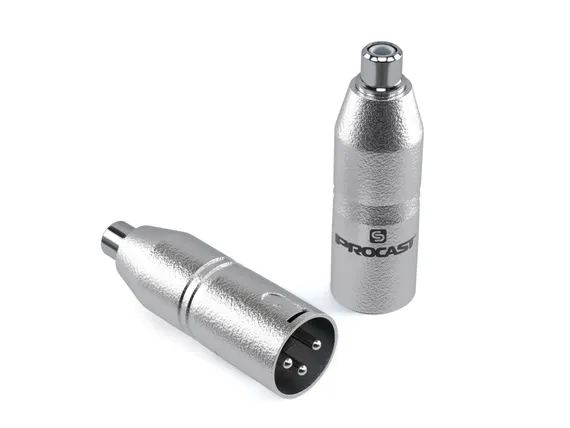 PROCAST cable A-XLRm/RCAf - переходной цельнометаллический адаптер XLR (male)