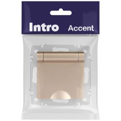 Розетка Intro Accent 6-203-04 2P+E Schuko с крышкой 16А-250В IP20 СУ AL/CU шампань