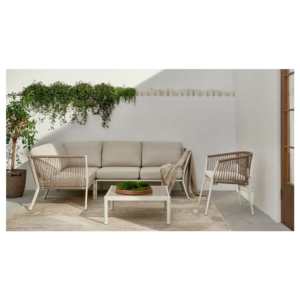 Журнальный столик, садовый - IKEA SEGERÖN/SEGERON, белый/бежевый, 73x73х30см, СЕГЕРОН ИКЕА