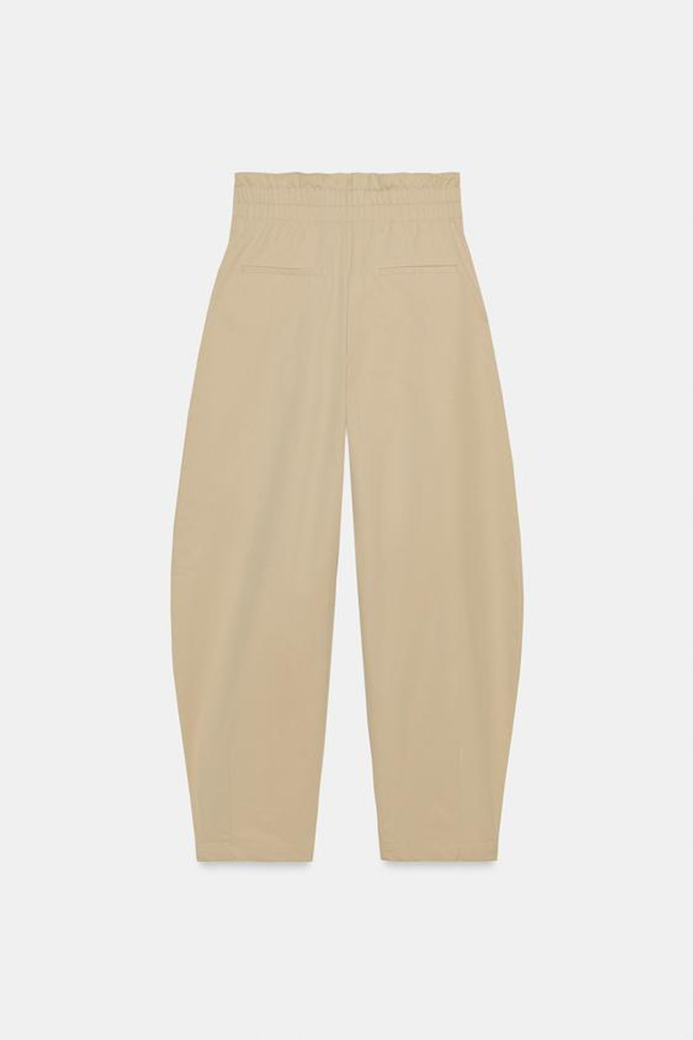 ZARA БРЮКИ PAPERBAG GLOBO, СВЕТЛЫЙ ЖЕЛТО-КОРИЧНЕВЫЙ