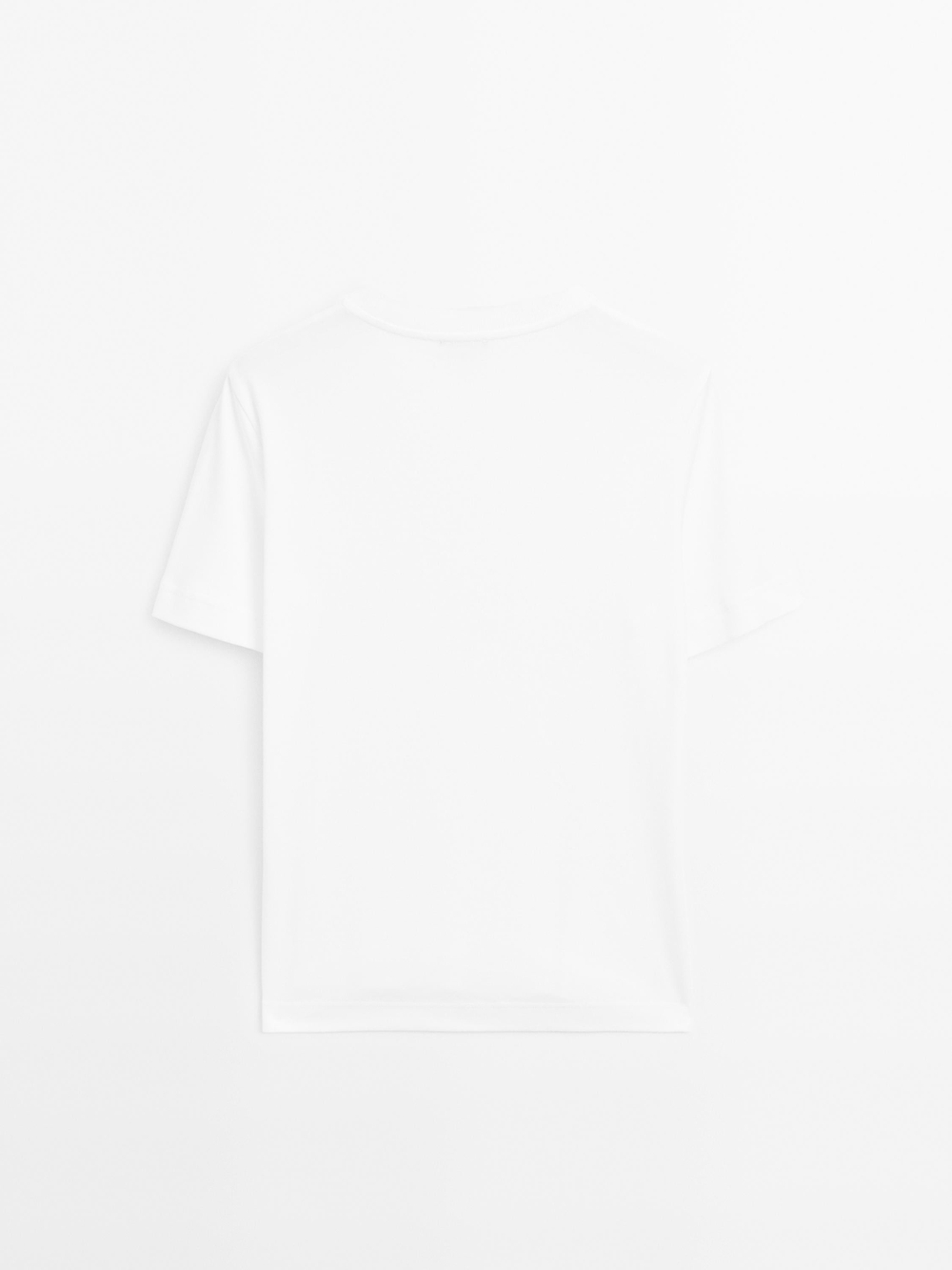 Massimo Dutti Футболка с коротким рукавом из 100% хлопка, белый