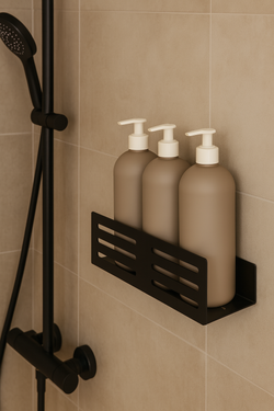 Полка для душа STWORKI Стокгольм S36376BK подвесная, матовая черная