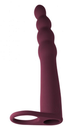 Бордовая вибронасадка для двойного проникновения Bramble - 16,5 см.