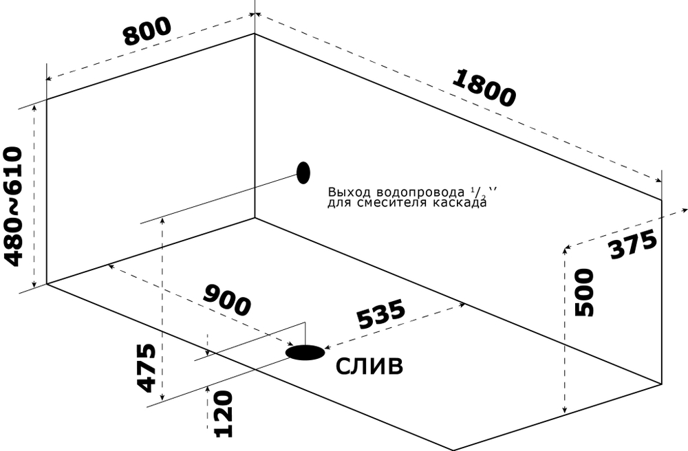 Акриловая ванна 180х80 см Azario Верда ВРВ0001 белая