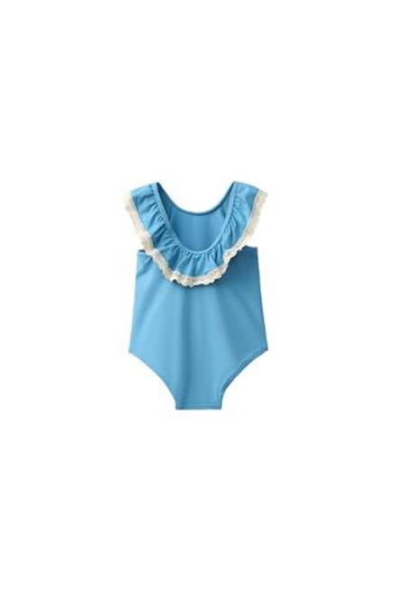 ZARA КУПАЛЬНИК С КОНТРАСТНЫМ КРУЖЕВОМ, НЕФТЯНОЙ