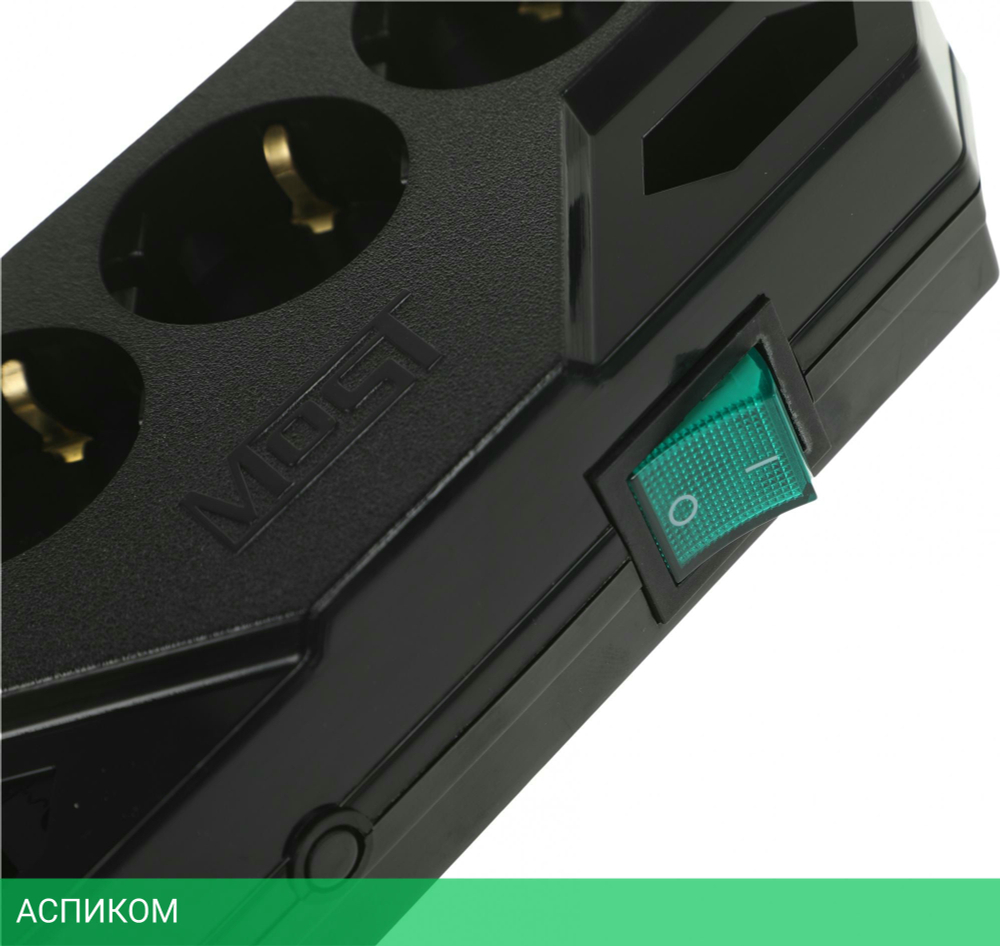 Сетевой фильтр Most СRG 5 м 6 розеток Black