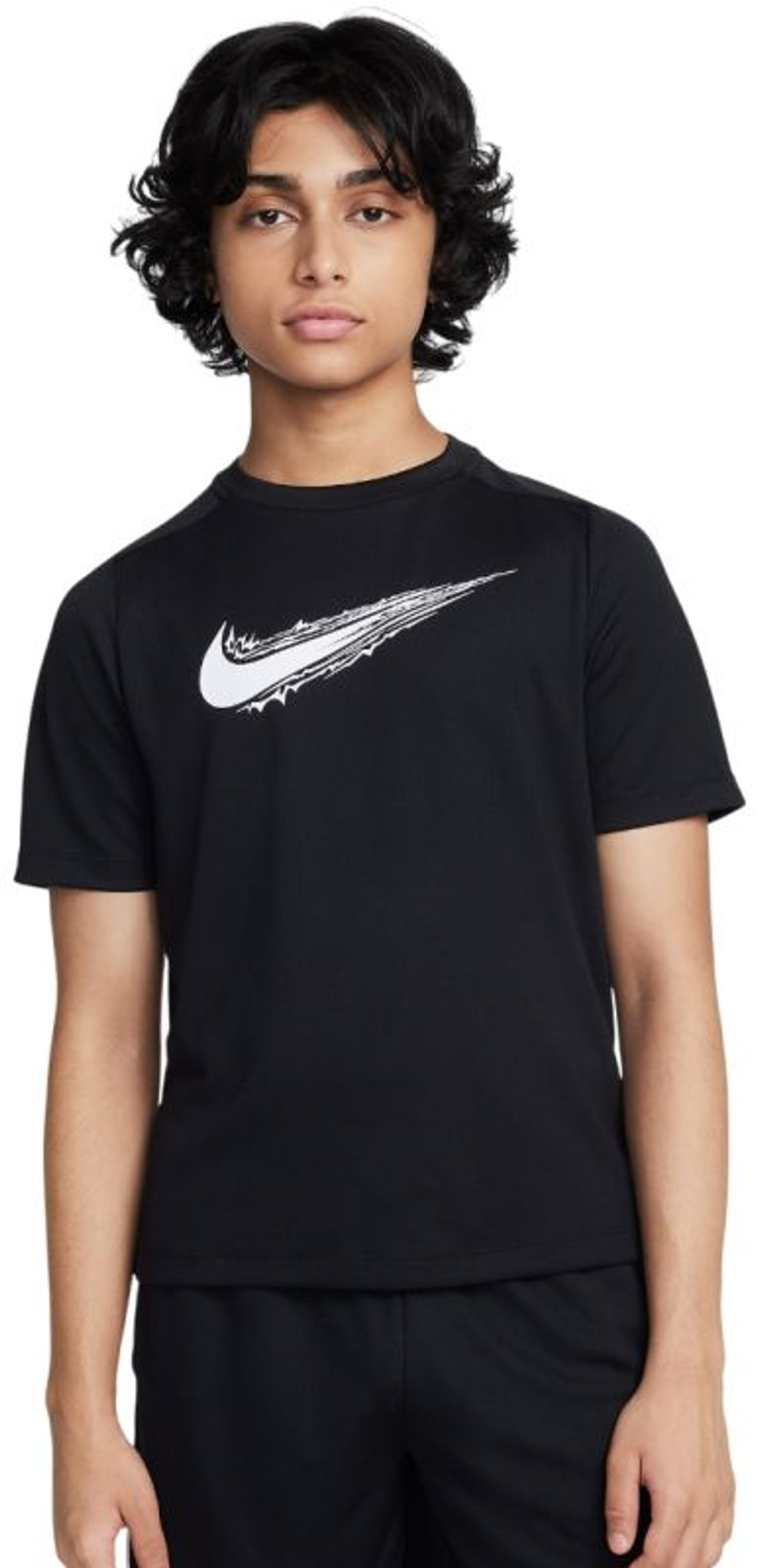Детская теннисная футболка Nike Boys Multi Dri-FIT Short-Sleeve Top - black/white