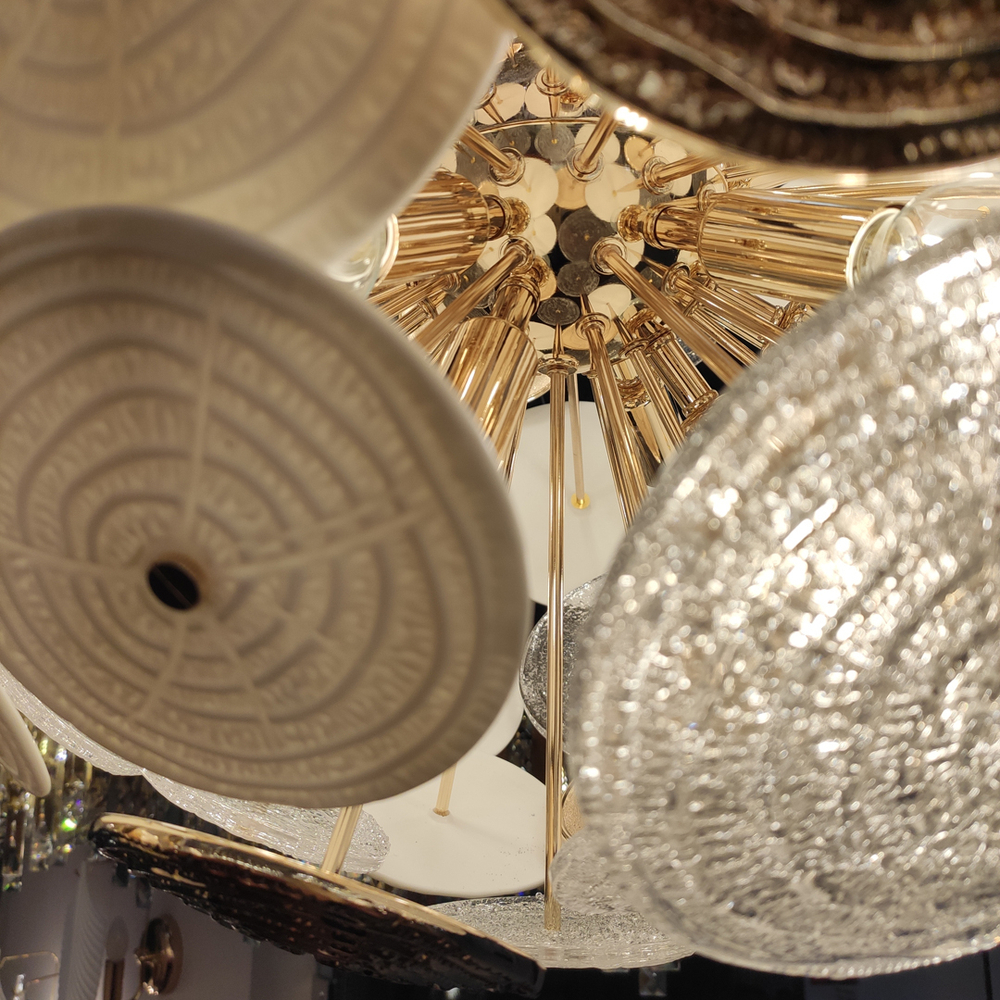 Люстра Cloyd SOLAR C12 / Ø50 см - бел.керамика - золото (арт.10660)