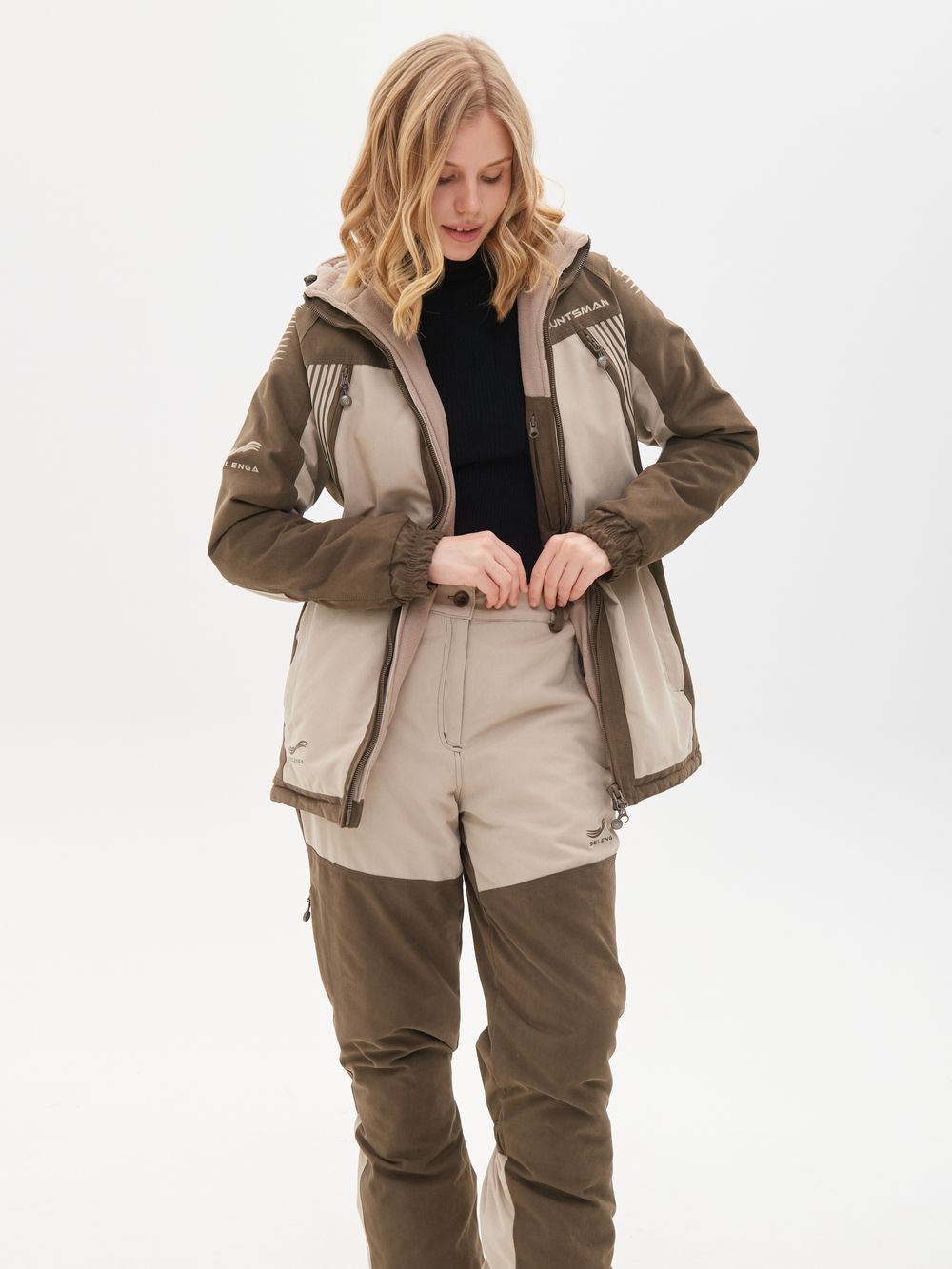 Костюм демисезонный женский Селенга ткань Исландия цвет Коричневый/Бежевый