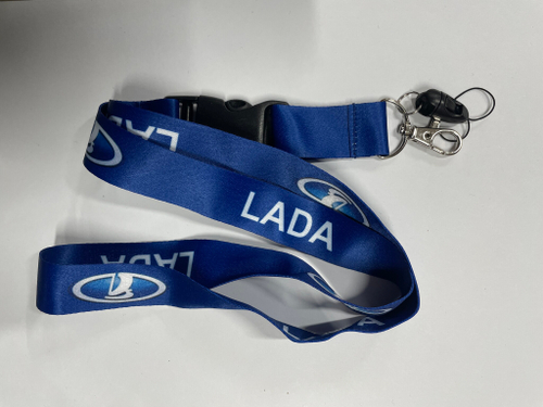 LADA (Cиний) / Брелок, шнурок для ключей на шею Lada (лада), ланъярд, крафт, синий (1 шт)