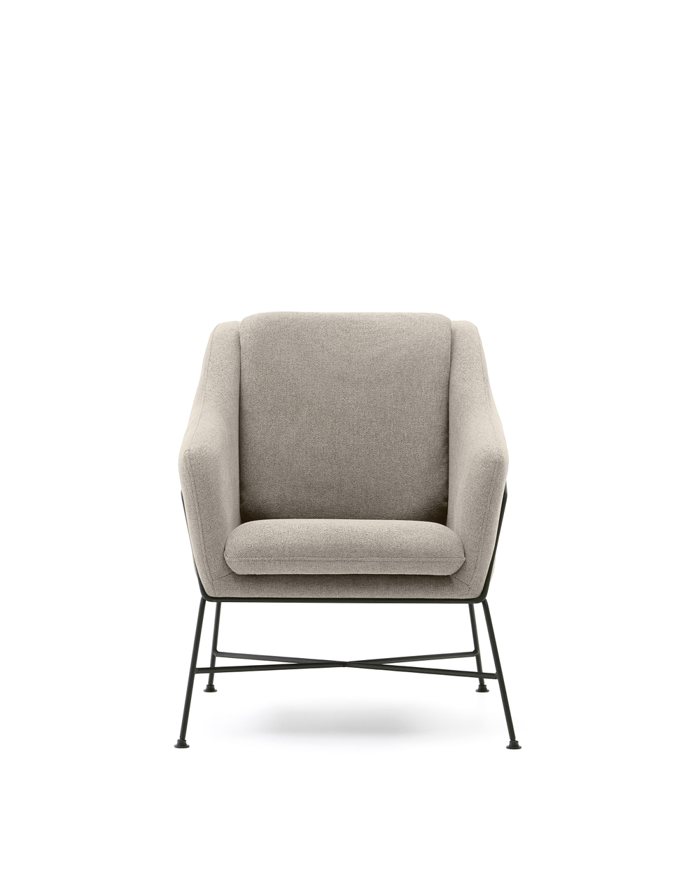 Brida Кресло бежевое на черных стальных ножках